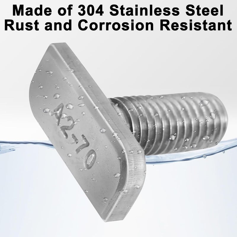 Lidajida 20Pcs M8x20 304 Stainless Steel T-Slot Bolt M8x20mm Bolt T-Shaped Bolt Screw 20Pack - Image 5